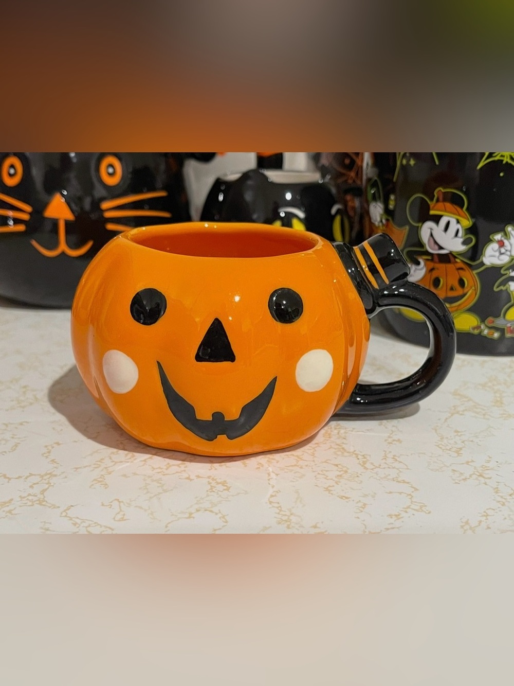 Hyde & Eek! Jack-O-Lantern Decorative Mug Pumpkin Top Hat Small Cup Halloween